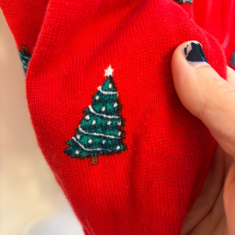 Woman Within Christmas Tree Cardigan Artsy Teacher Office Church Grannycore Knit - Picture 8 of 13